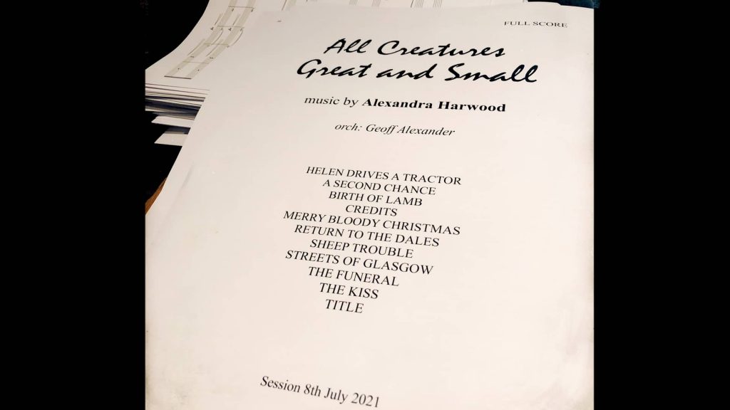 Cover sheet of the music score for All Creatures Great and Small as seen on MASTERPIECE on PBS