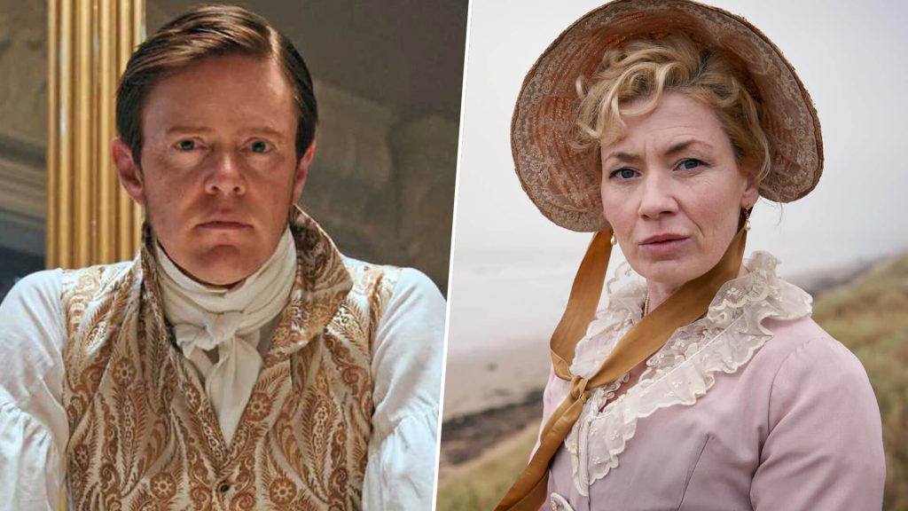 Actors Kris Marshall as Tom Parker and Kate Ashfield as Mary Parker in Sanditon on PBS MASTERPIECE.