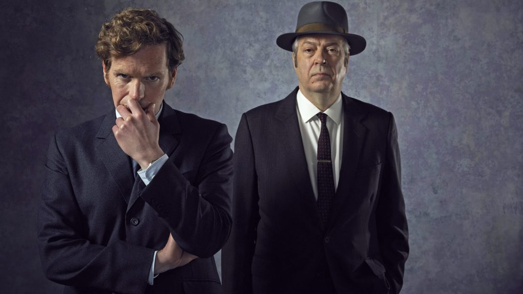 Actors Shaun Evans and Roger Allam in Season 8 of Endeavour on PBS MASTERPIECE