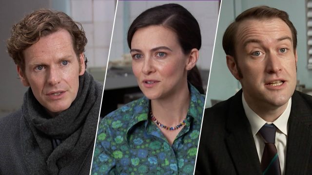 Shaun Evans, Sara Vickers, and Sean Rigby in Endeavour Season 8