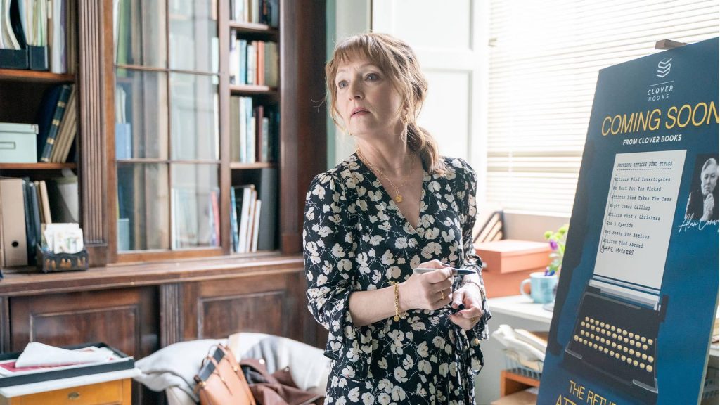 Leslie Manville stars in Magpie Murders on MASTERPIECE on PBS