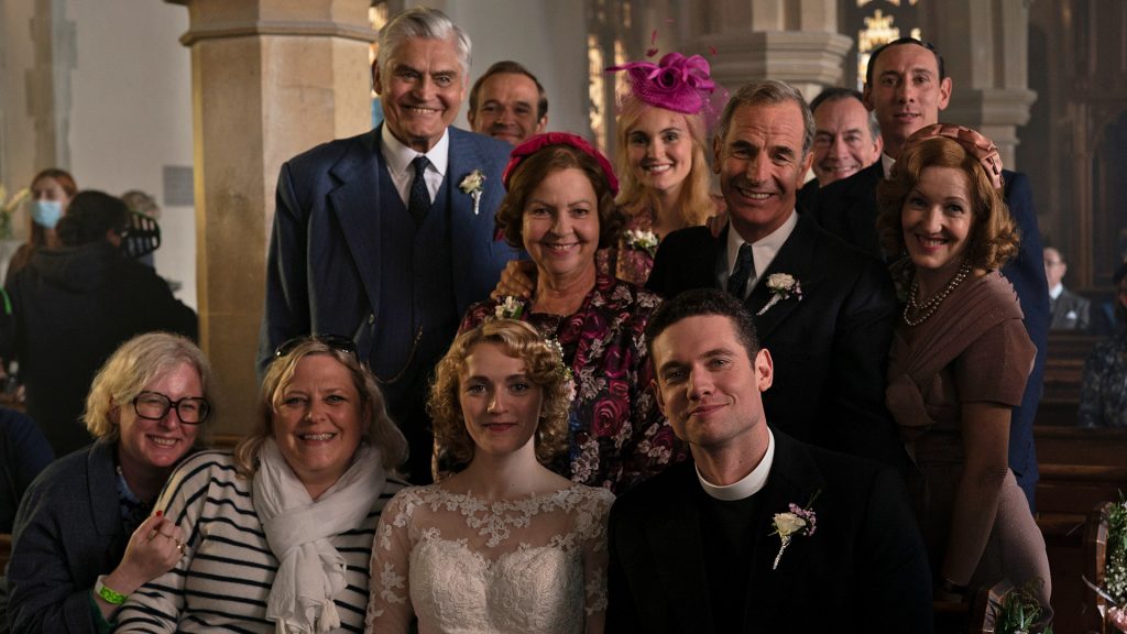 The cast behind the scenes of Grantchester Season 7