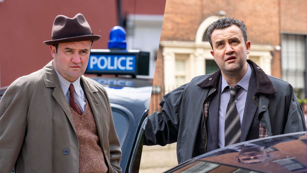 Actor Daniel Mays as DI Chubb and DS Locke in Magpie Murders on PBS MASTERPIECE