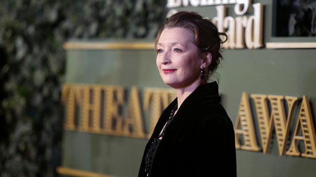 Lesley Manville attending the London Evening Standard Theatre Awards, 2015