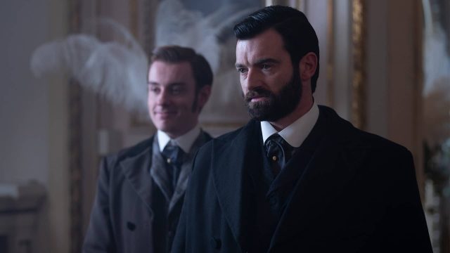 Evan McCabe and Stuart Martin in Miss Scarlet and The Duke Season 3