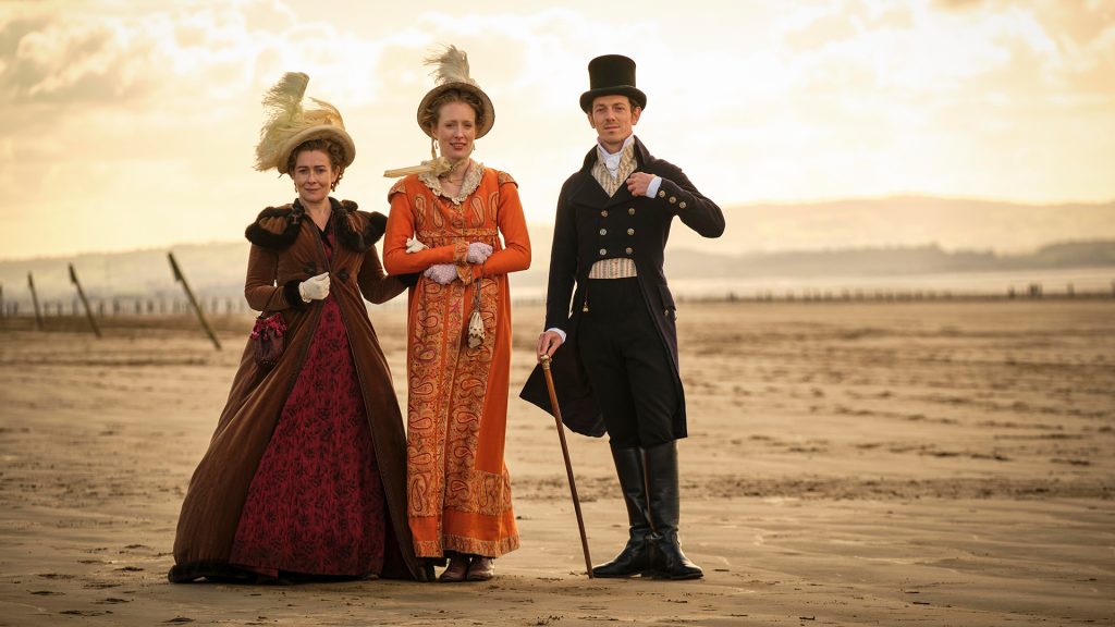 Emma Fielding as Lady Montrose, Alice Orr-Ewing as Lydia Montrose, Edward Davis as Henry Montrose in Sanditon Season 3