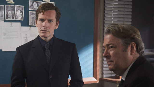 Shaun Evans and Roger Allam in Endeavour Season 9