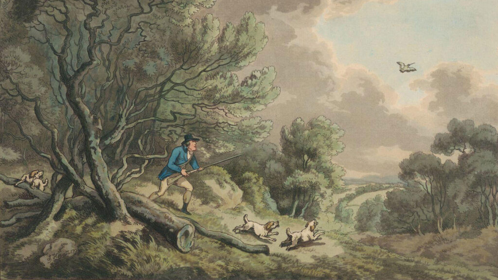 18th century painting of birding.