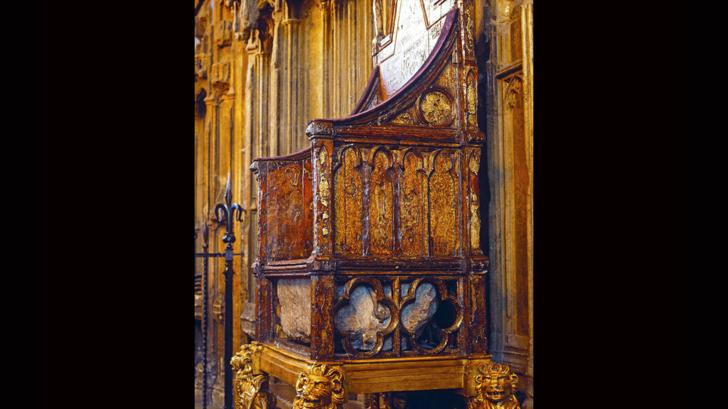 The British Coronation Chair which is used in monarch's coronation ceremonies