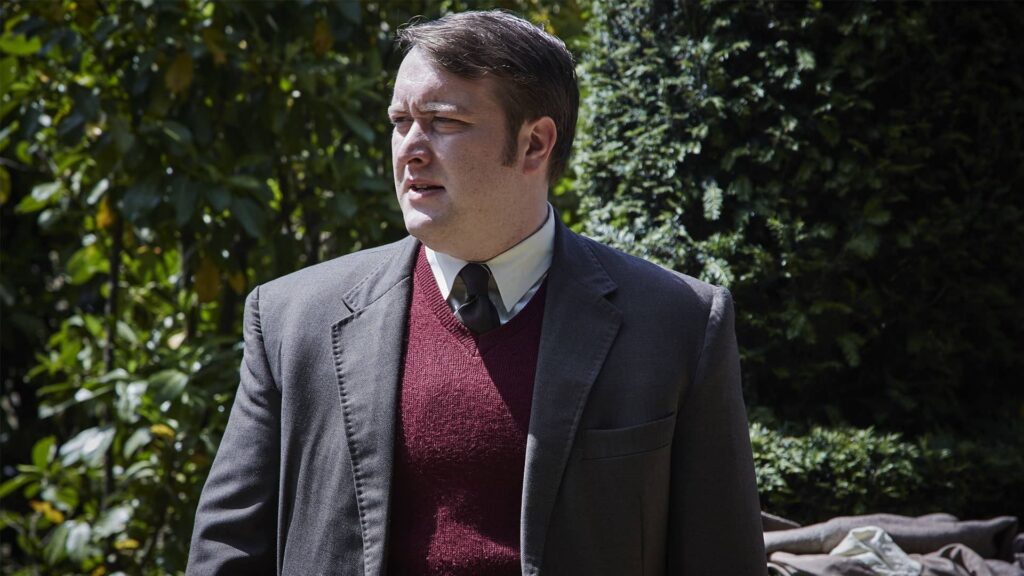 Jim Strange, outdoors, out of uniform in Endeavour