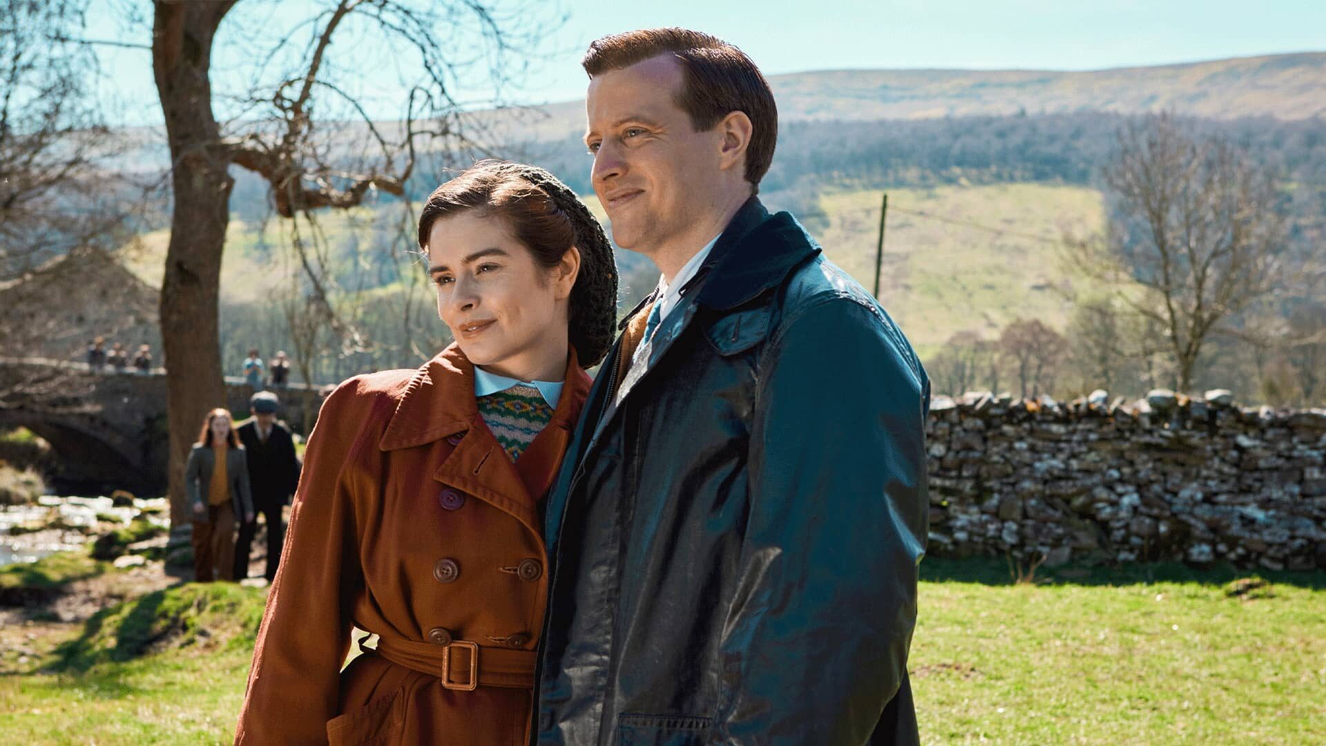 Rachel Shenton as Helen Herriot and Nicholas Ralph as James Herriot in All Creatures Great and Small Season 4