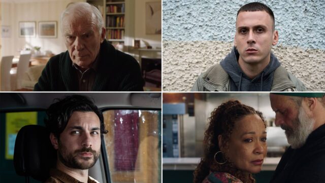 Ian McElhinney, Rhys Yates, Max Rinehart, and Martina Laird as the suspects in Season 5 of Unforgotten