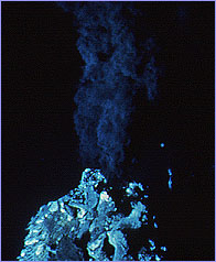 Black smoker erupting on the Juan de Fuca Ridge