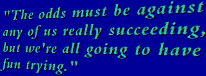 'The odds must be against any of us really succeeding, but we're all going to have fun trying.'