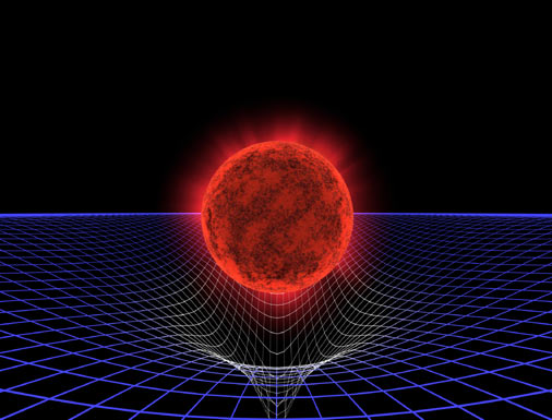 Red supergiant in spacetime fabric