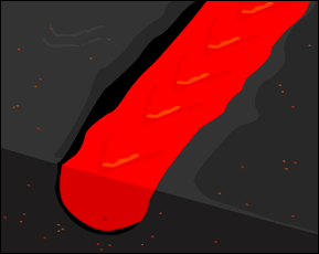 illustration: lava channel with lava flowing through center