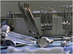 closeup of surgical instruments