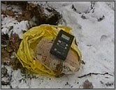 The cesium-filled package uncovered in a Moscow park.