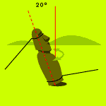 Illustration of moai rocking up to 20 degrees from vertical