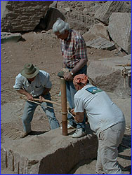 Mark, Denys, Roger test drill