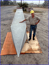 Tying grommet onto the obelisk