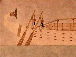 Depiction of obelisk on boat