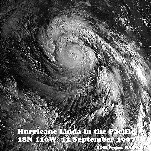 Hurricane Linda, from the GOES satellite, September 12, 1997