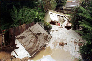 Flood damage in California