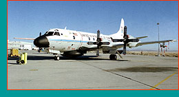 Research P-3 parked at airfield