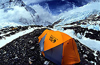 mountain scenic with tent