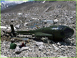 Downed helicopter