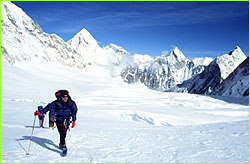 Climbers with long view in background