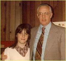 Judy at 13 years, with her father