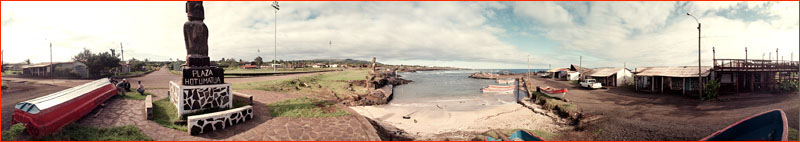 Panoramic photo of Hanga Roa