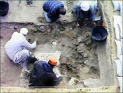 Overhead shot of excavation