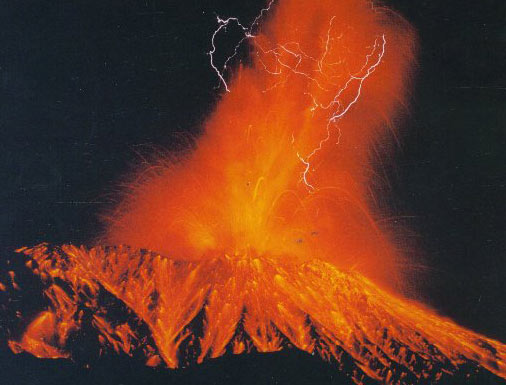 Volcanic lightning