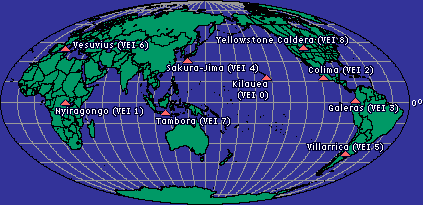 Eruptions around the world