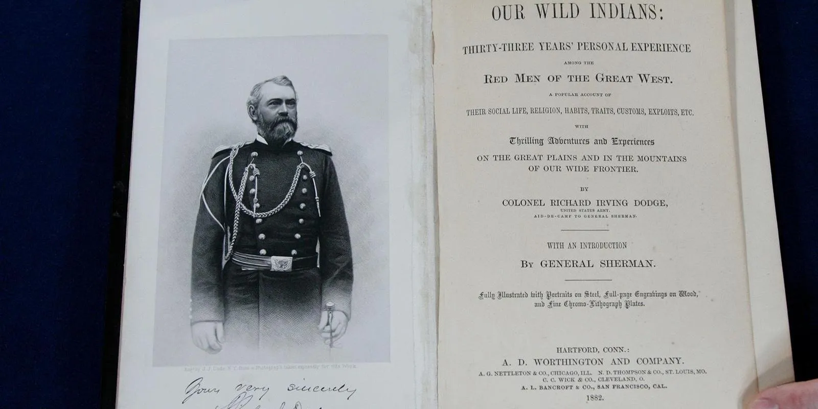 Title page of "Our Wild Indians," 1882 memoir by Col. Richard Irving Dodge