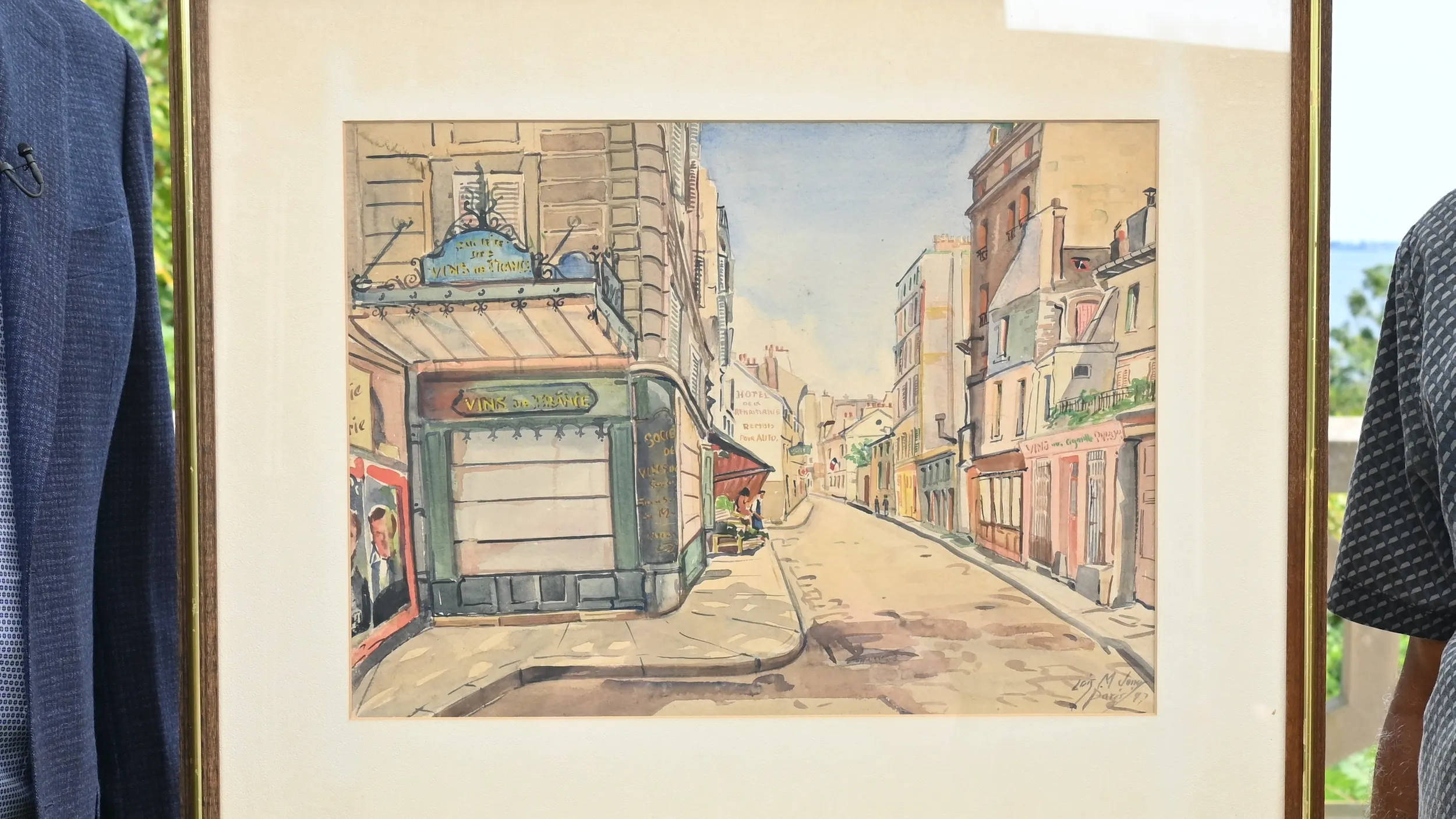 Close-up of Löis M. Jones 1947 watercolor, entitled "Quartier St. Hilaire"