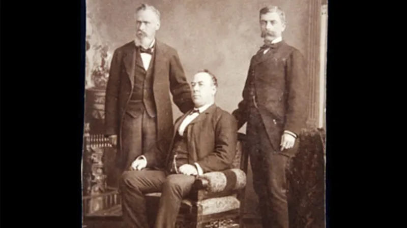 Philip Margetts (center) was an actor who settled in Salt Lake City in 1850.