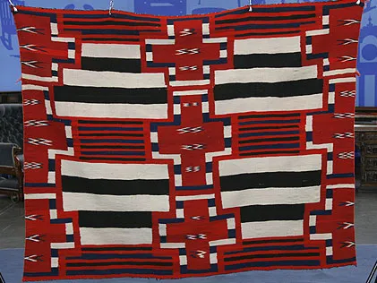 A red-dyed third phase chief's blanket