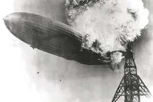 The Hindenburg in flames