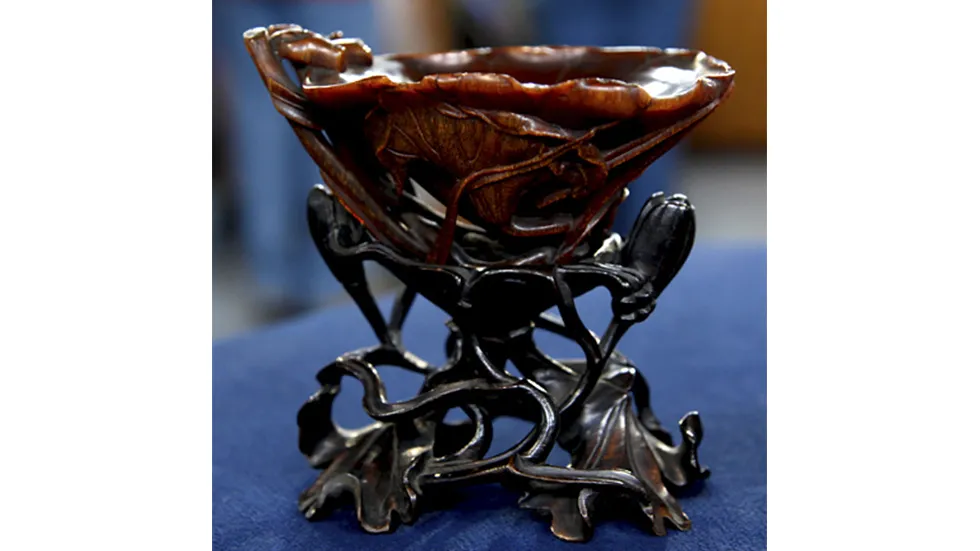 This rhinoceros horn cup failed to sell at a Sotheby's auction in fall 2011.