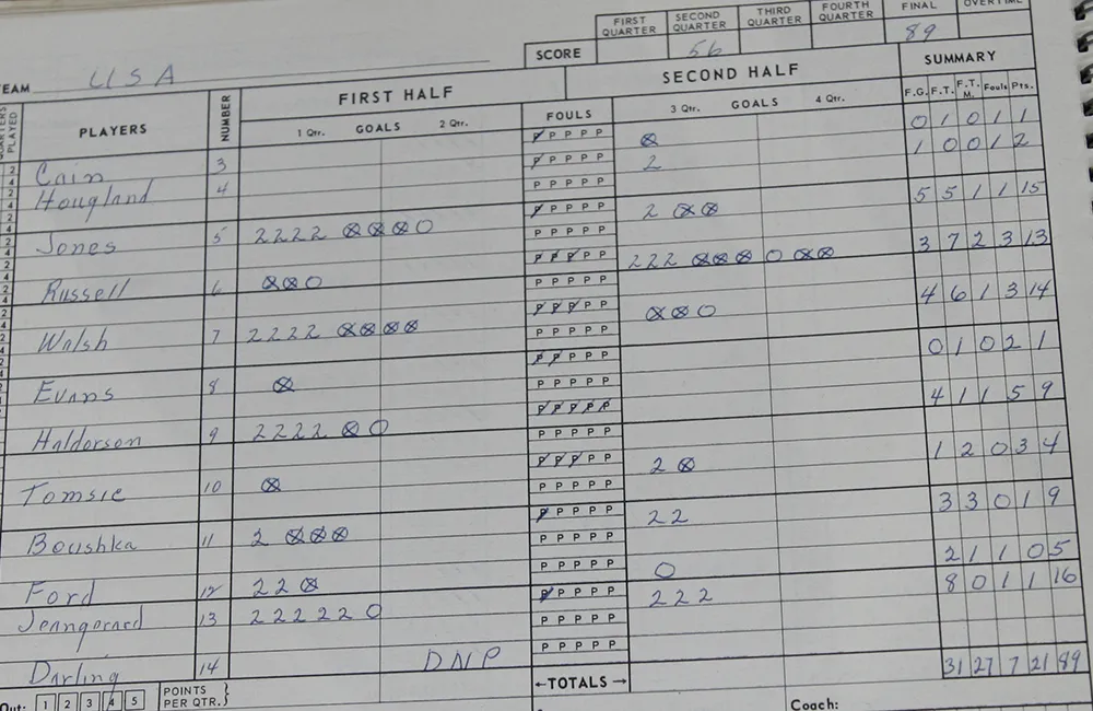 1956 Olympics USA Basketball Scorebook